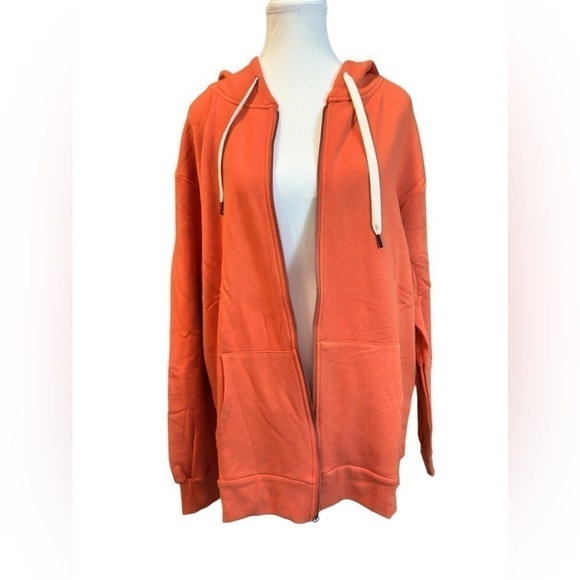 FEAT | Coral TreeCell Plush Oversized Zip-Up Hoodie (M) - Picture 8 of 11